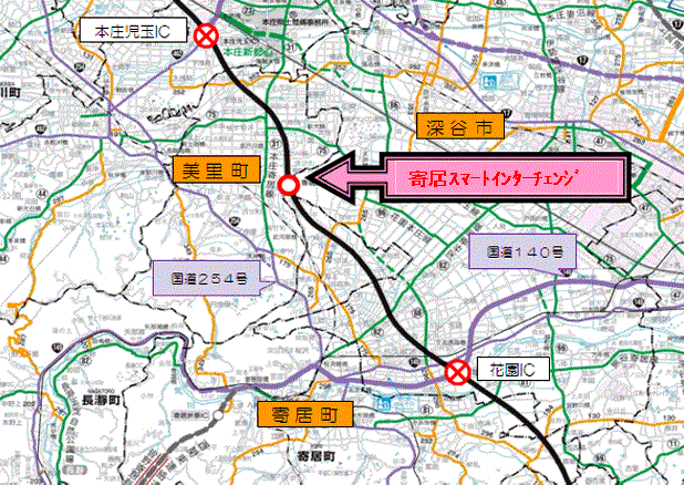 寄居スマートインターチェンジ位置図