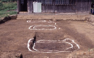 水殿瓦窯跡第2号・3号・4号窯跡検出状況の写真